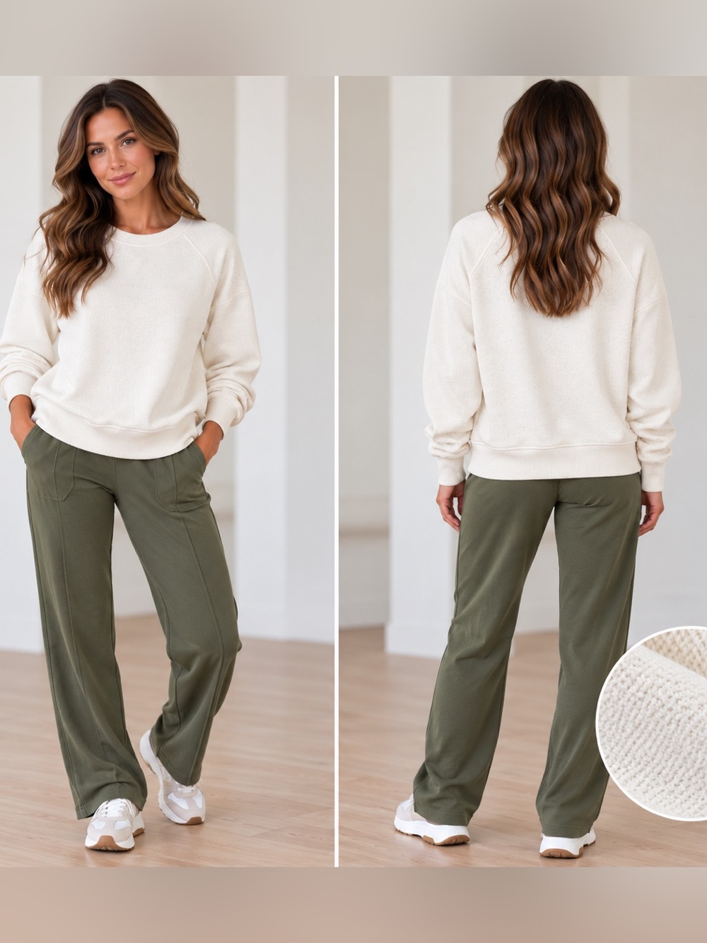aerie White Ribbed Lightweight Sweatshirt